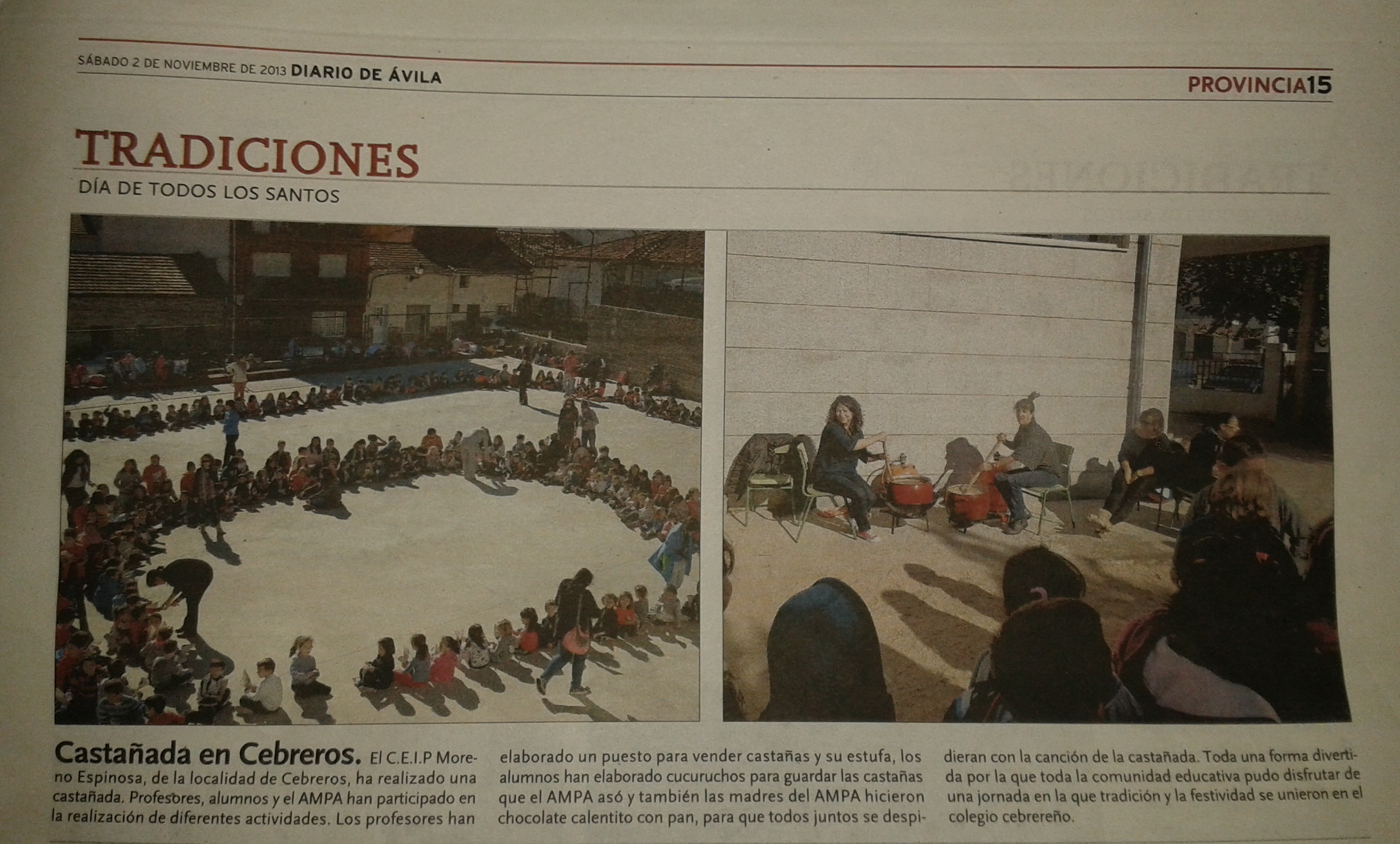 Castañada en el Diario de Ávila